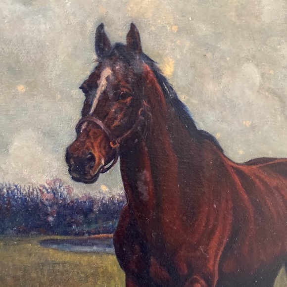 Hand Painted Art Antique Oil Painting Portrait horse on canvas - Picture 5 of 13